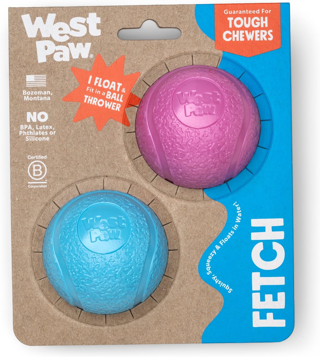 West Paw Boundr Ball 2-Pack Dog Toy Ball