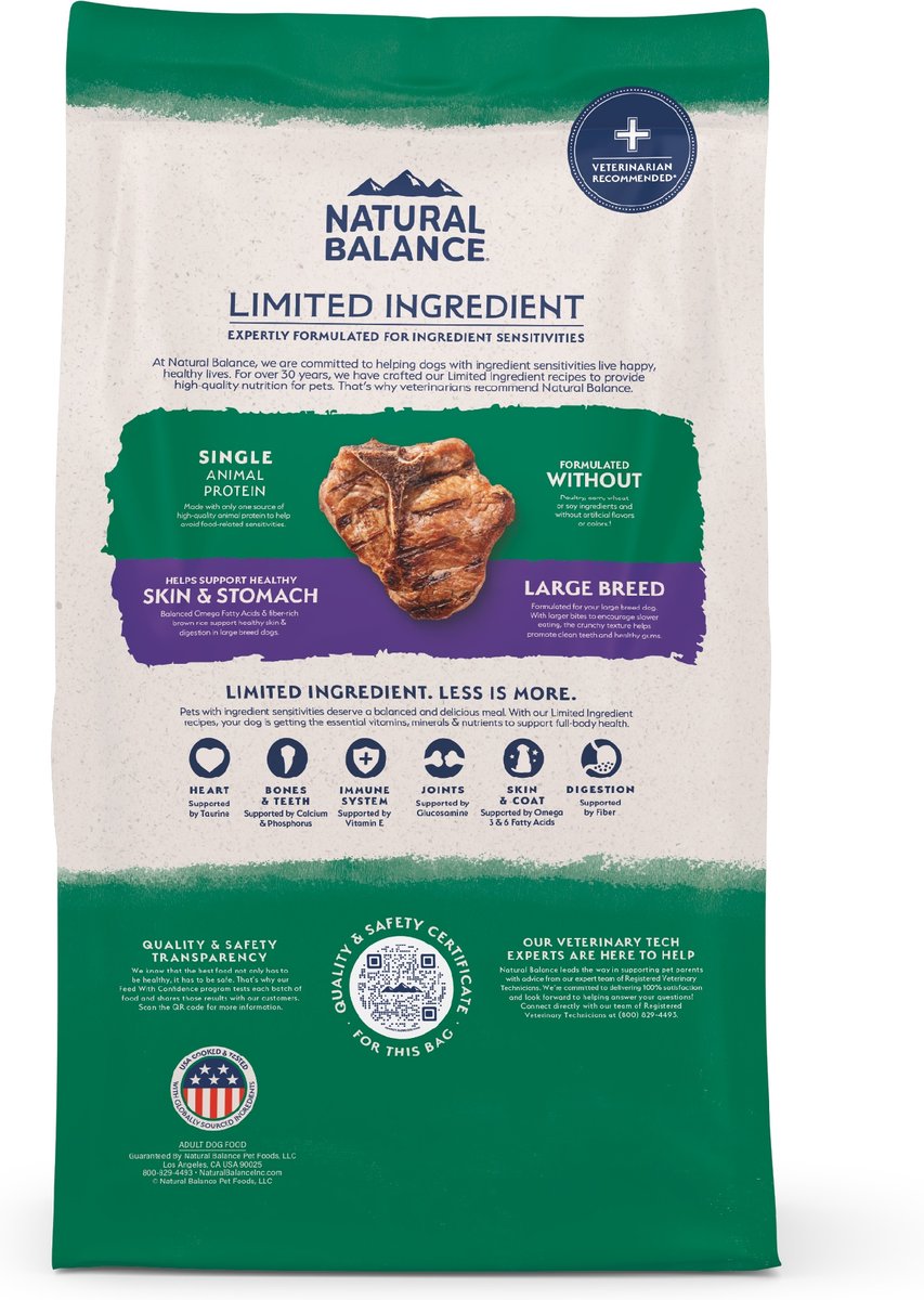 Natural Balance L.I.D. Lamb & Brown Rice Large Breed Dog Food