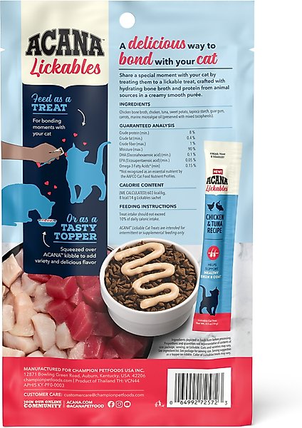 ACANA Chicken & Tuna Natural Recipe Lickable Cat Treats