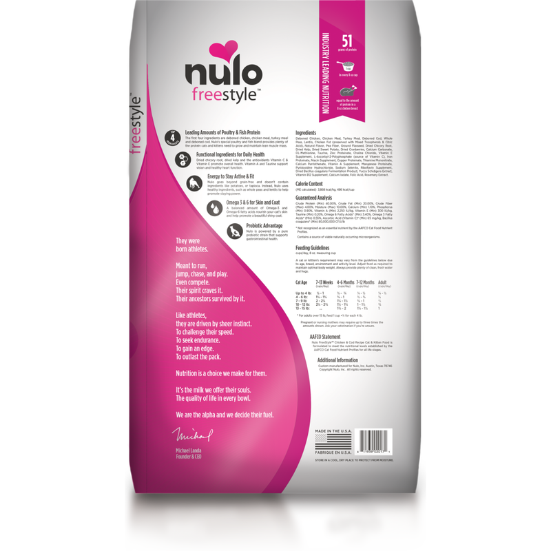 Nulo Freestyle Cat & Kitten Dry Food, Chicken and Cod