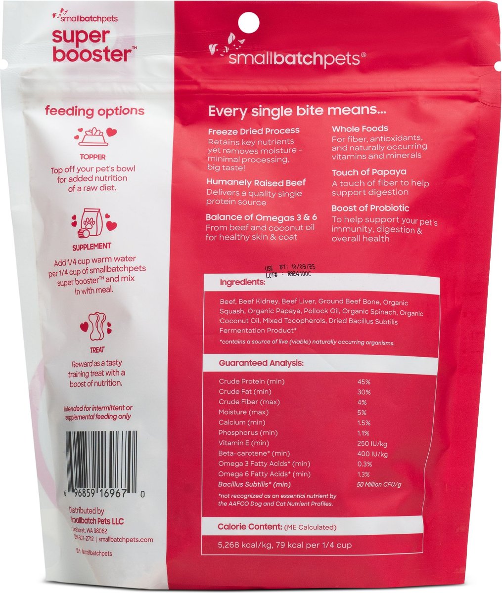 Smallbatch Freeze Dried Beef Super Booster Bites for Dog and Cats