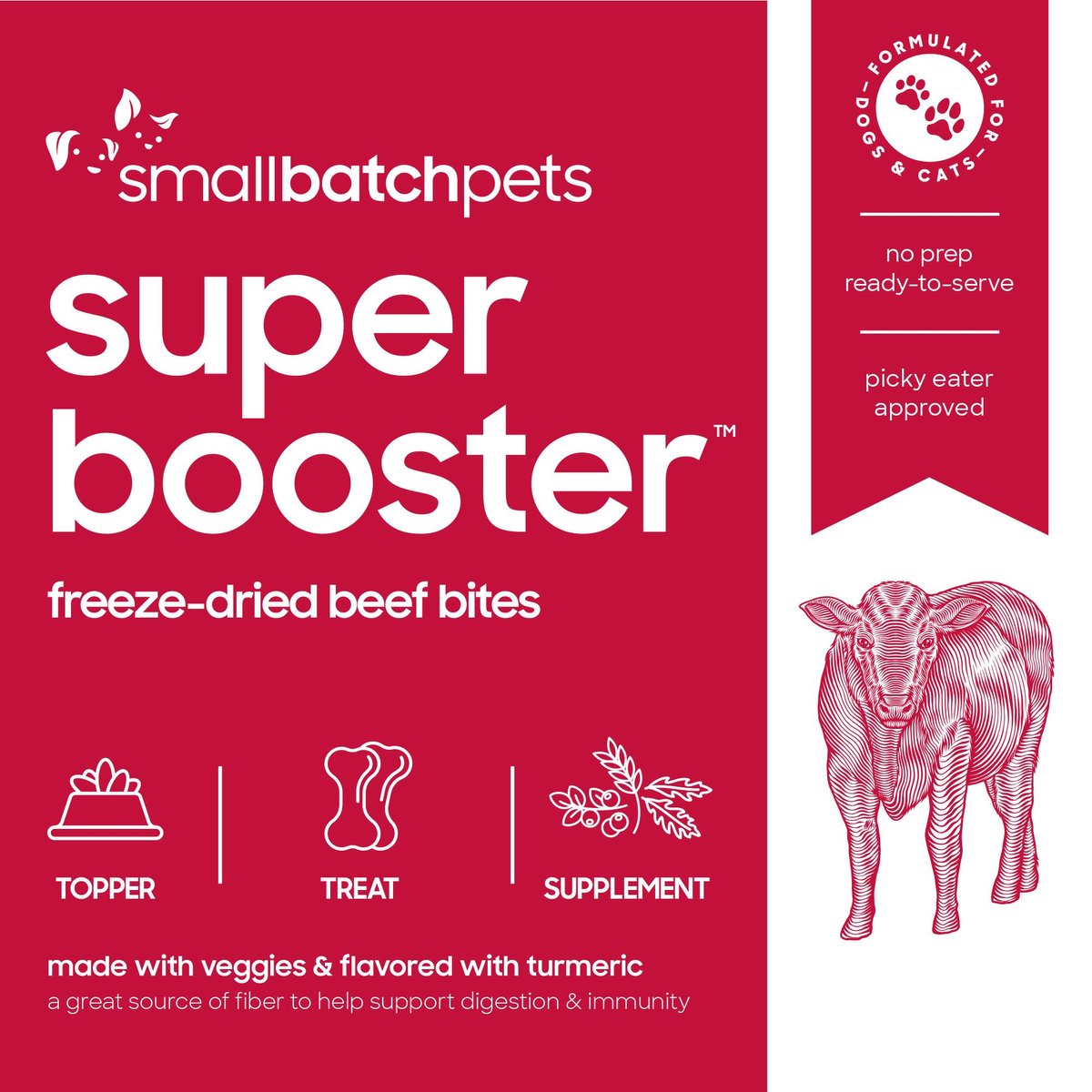 Smallbatch Freeze Dried Beef Super Booster Bites for Dog and Cats