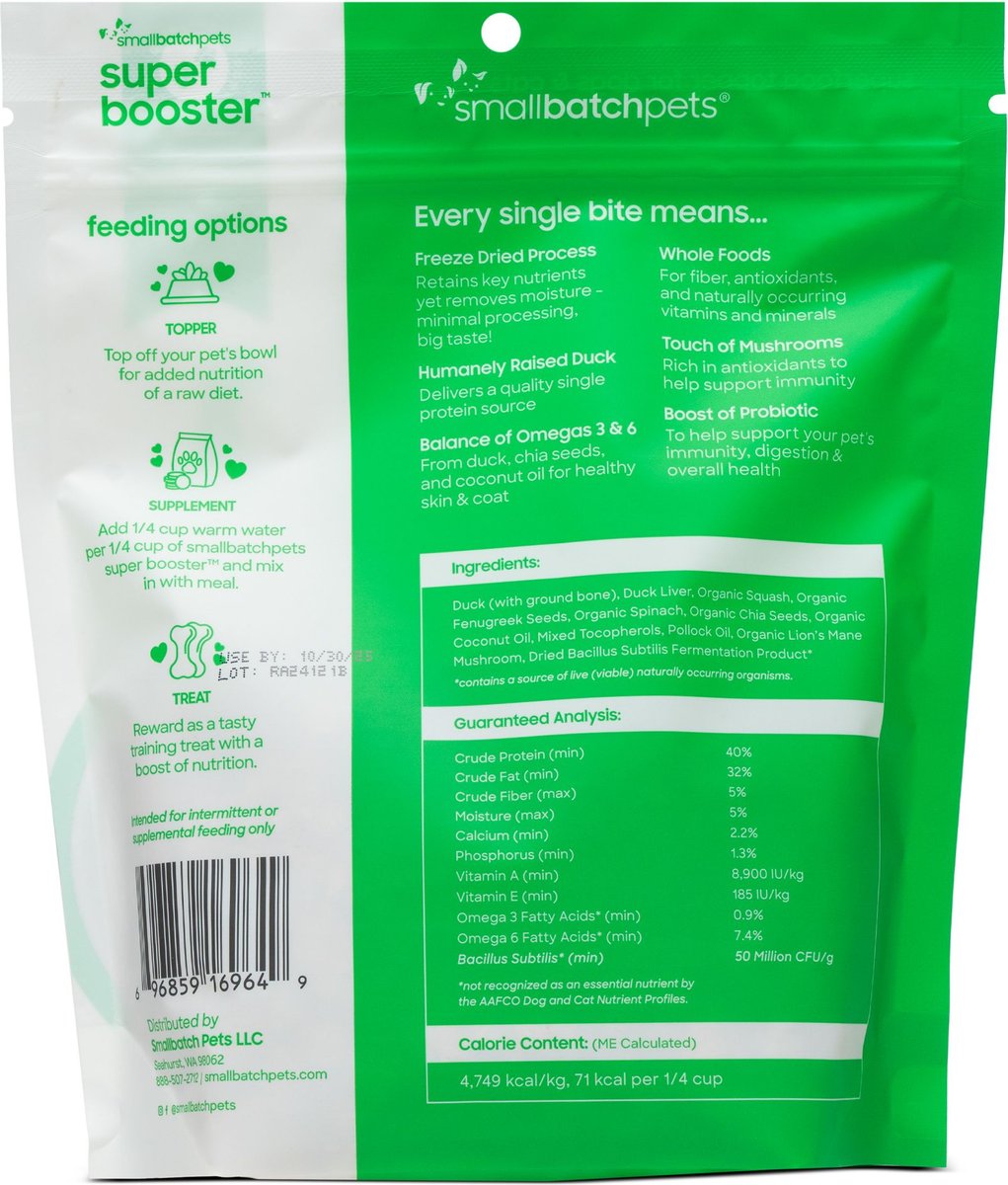 Smallbatch Freeze Dried Duck Super Booster Bites for Dog and Cats