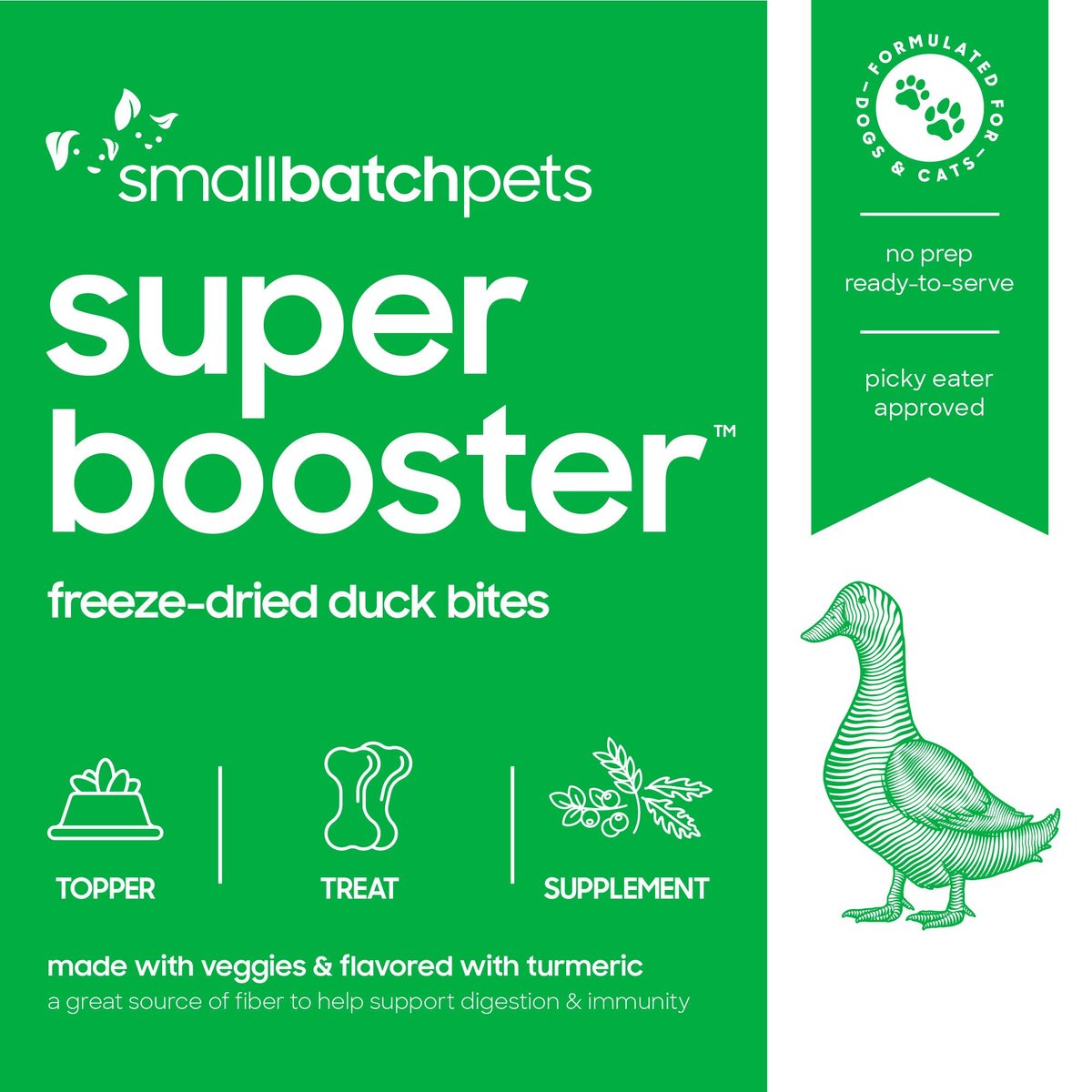 Smallbatch Freeze Dried Duck Super Booster Bites for Dog and Cats
