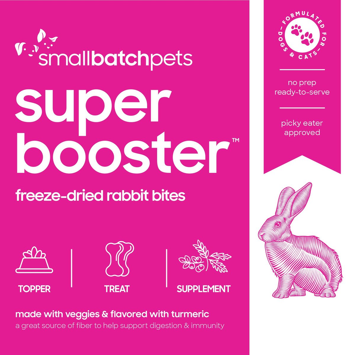 Smallbatch Freeze Dried Rabbit Super Booster Bites for Dog and Cats