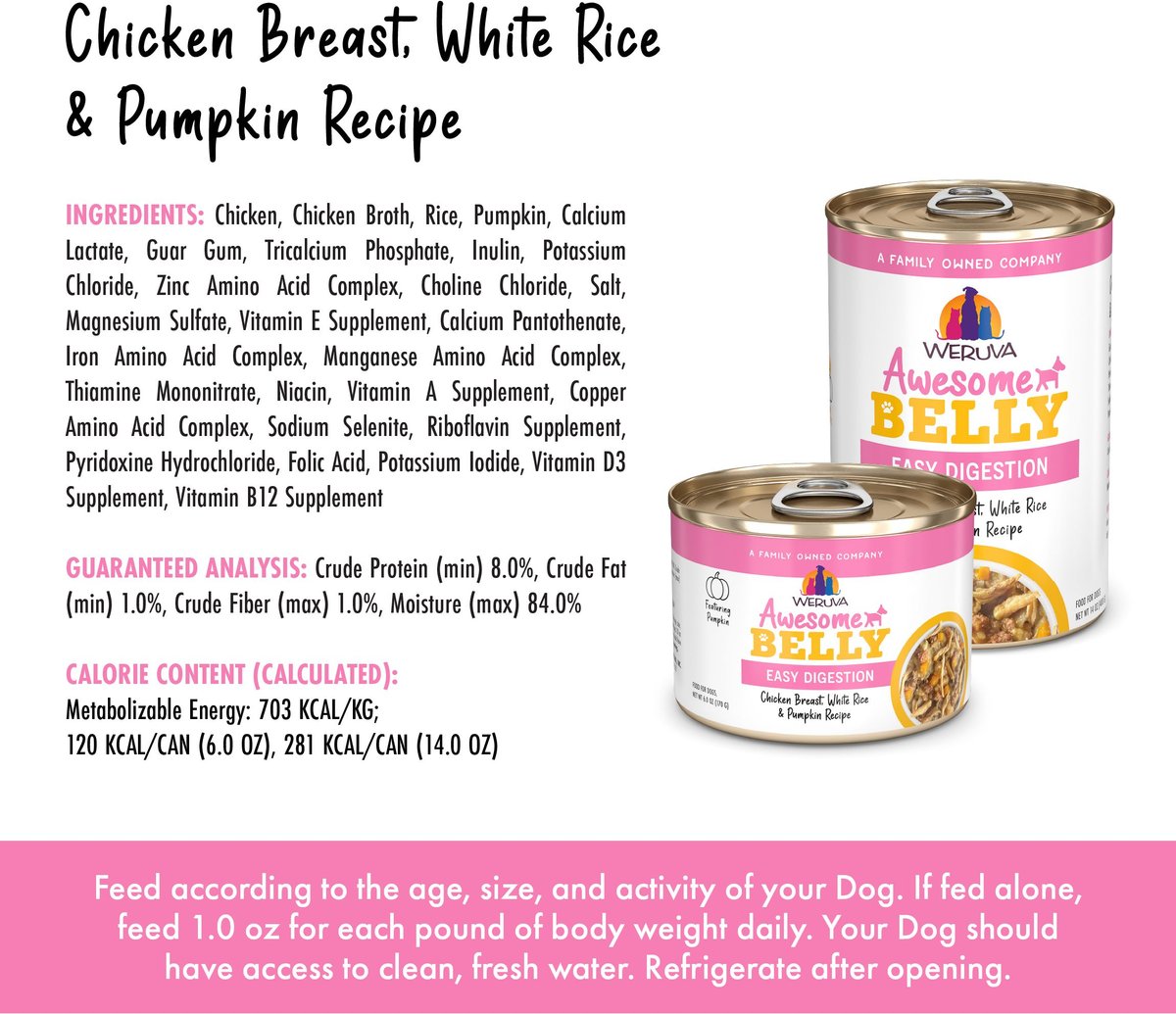 Weruva Awesome Belly Recipe Adult Gluten-Free Shredded Canned Wet Dog Food