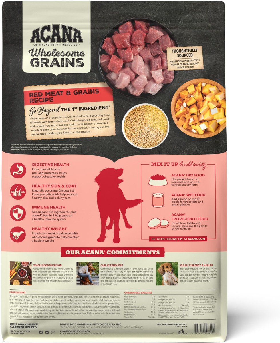 ACANA Wholesome Grains Red Meat Recipe Dry Dog Food
