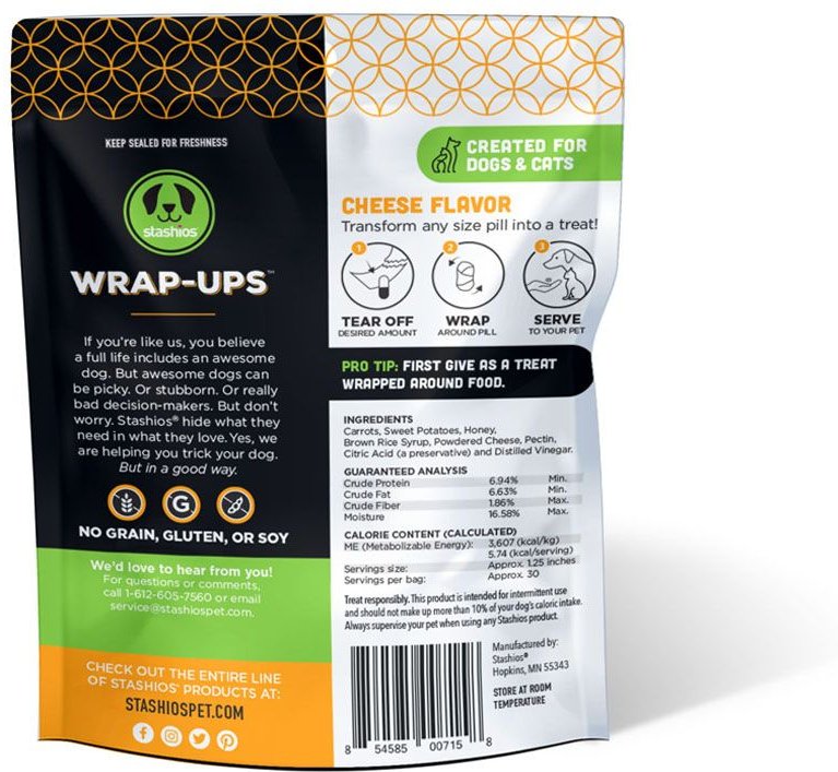Stashios Pill Wrap Ups for Dogs and Cats, 30 count