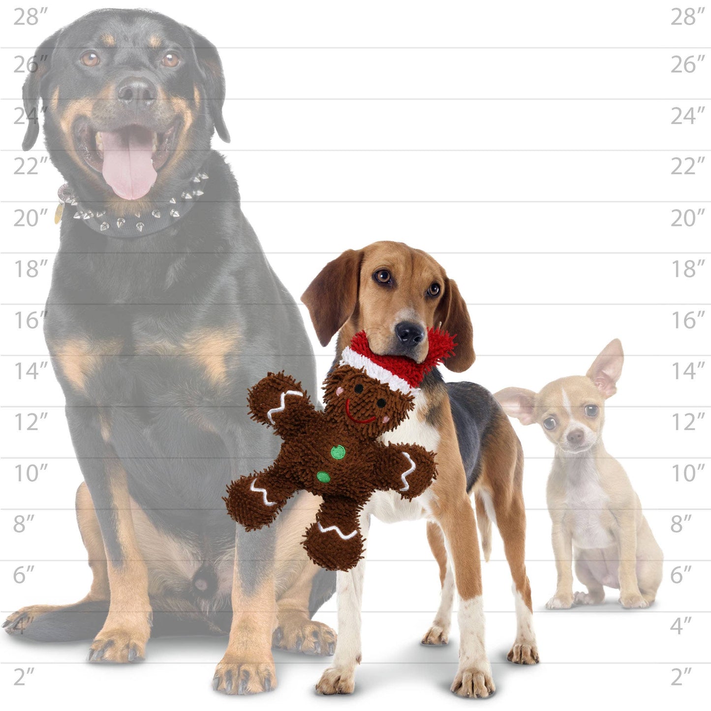 Mighty Microfiber Ball Gingerbread Man, Christmas Dog Toy