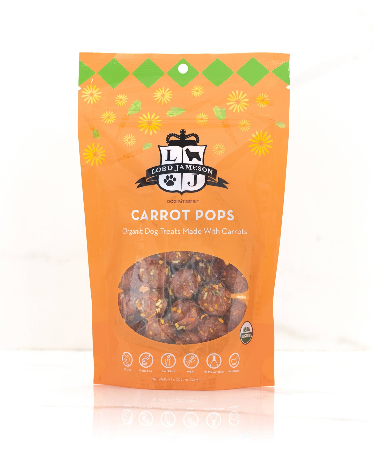 Lord Jameson Carrot Pops Organic Dog Treats 6oz