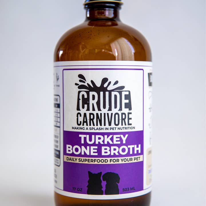 Crude Carnivore Turkey Bone Broth for Dogs and Cats
