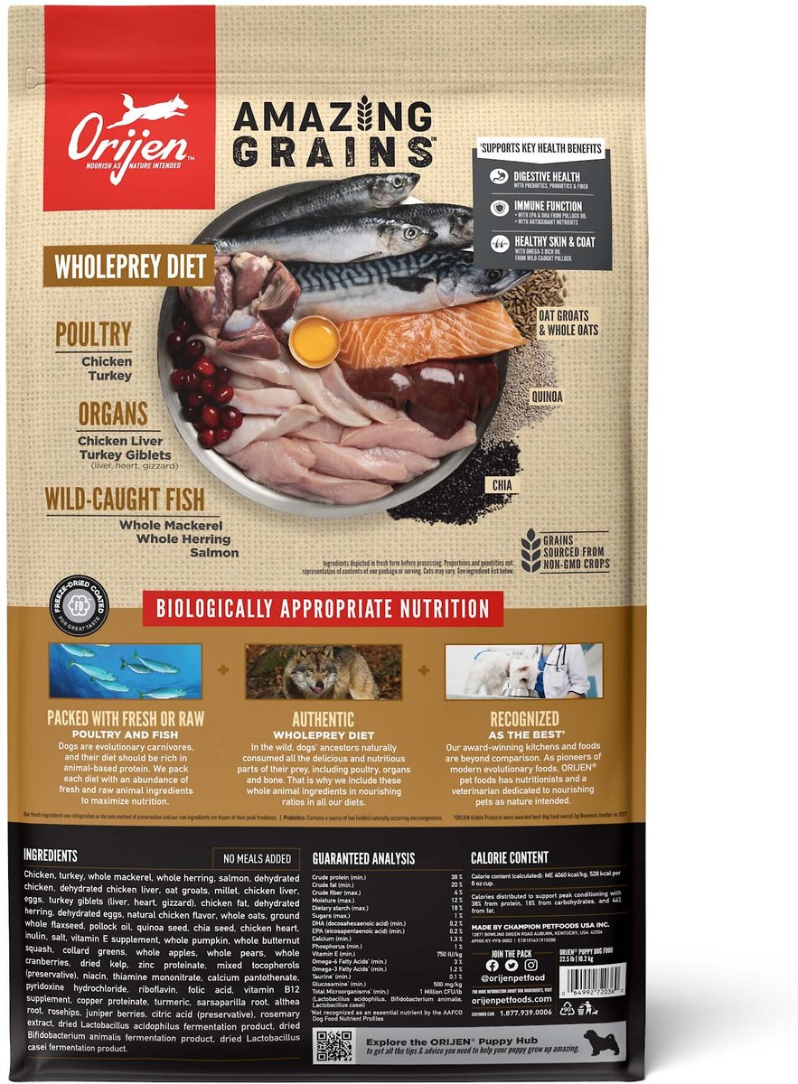 Orijen Dog Amazing Grains Puppy Dry Food