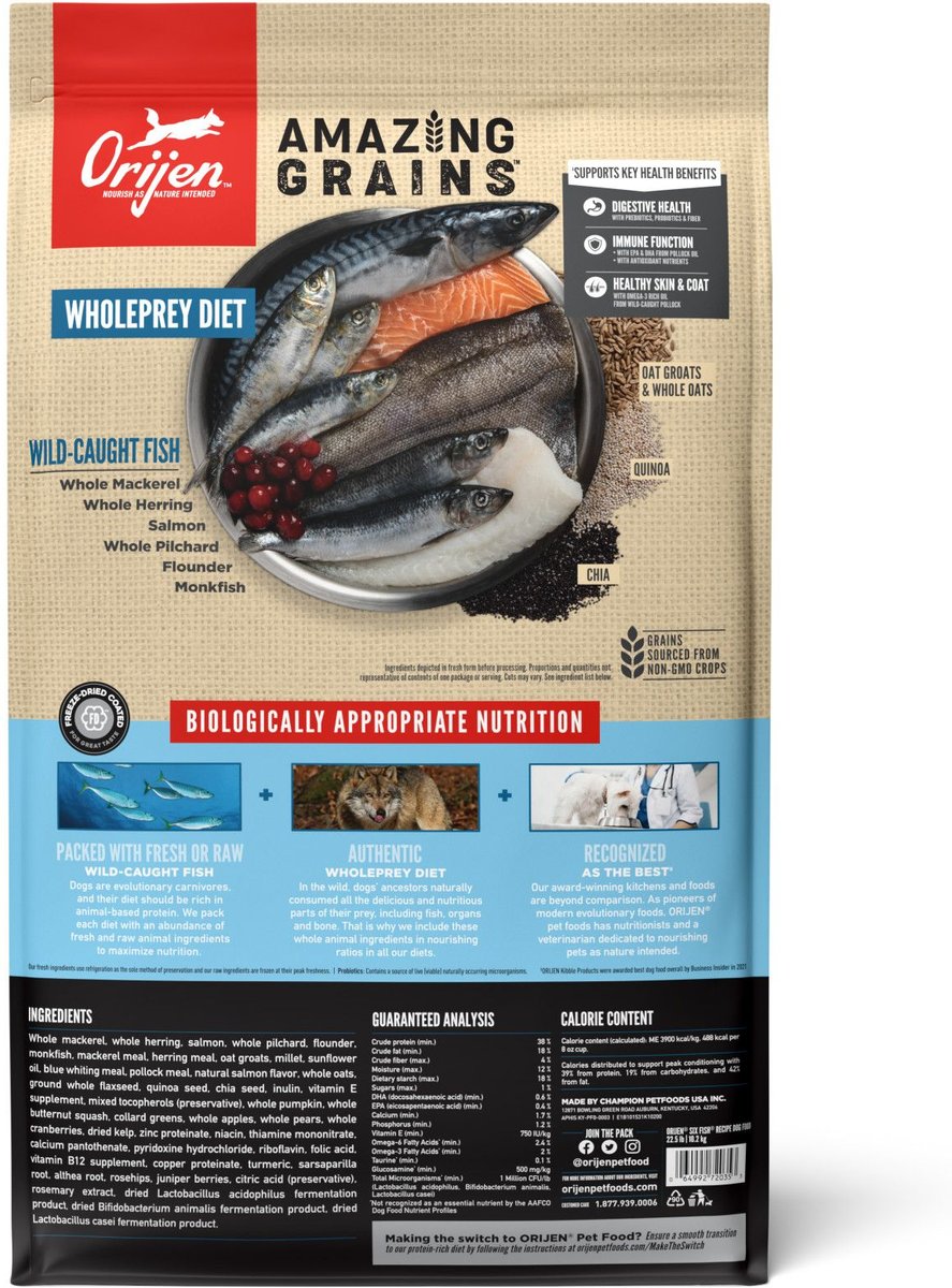 Orijen Dog Amazing Grains Six Fish Dry Food