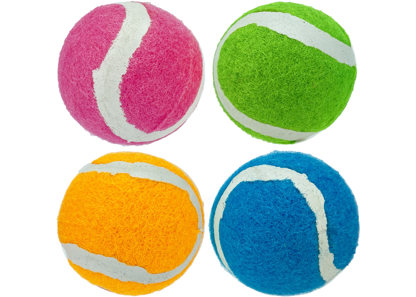 Multipet Minipet Squeaky Tennis Ball, 4 Pack