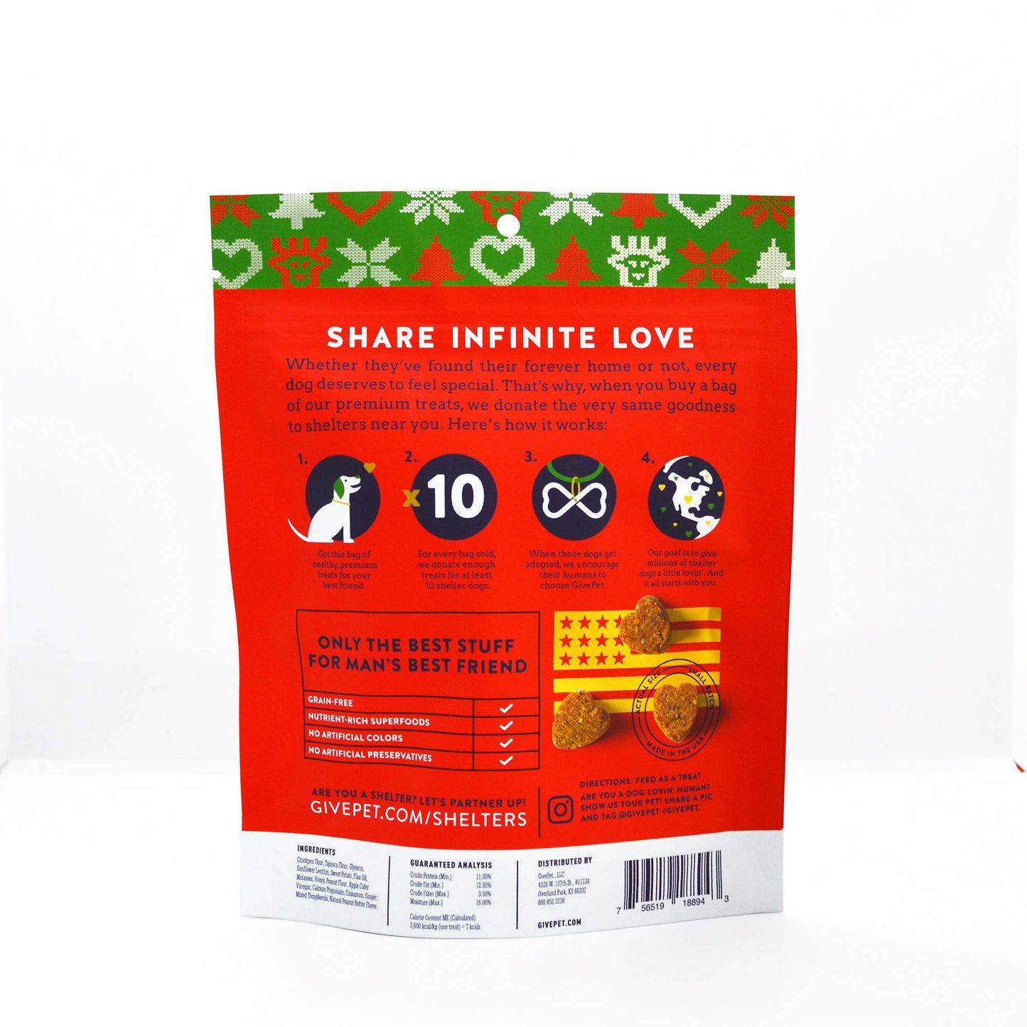 GivePet Pugly Sweater Party Holiday Dog Treat