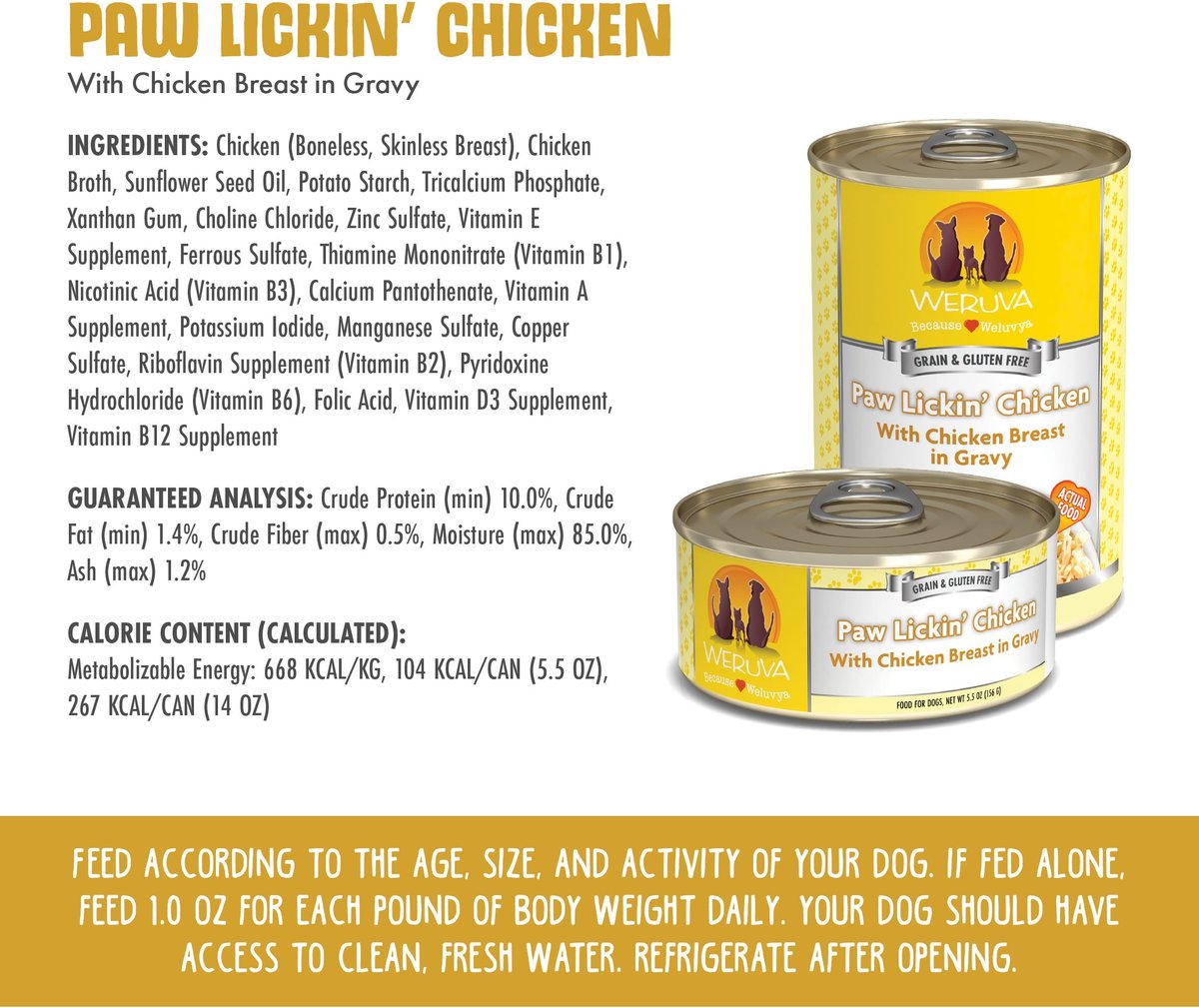 Weruva Dog Paw Lickin' Chicken in Gravy Grain-Free Canned Food