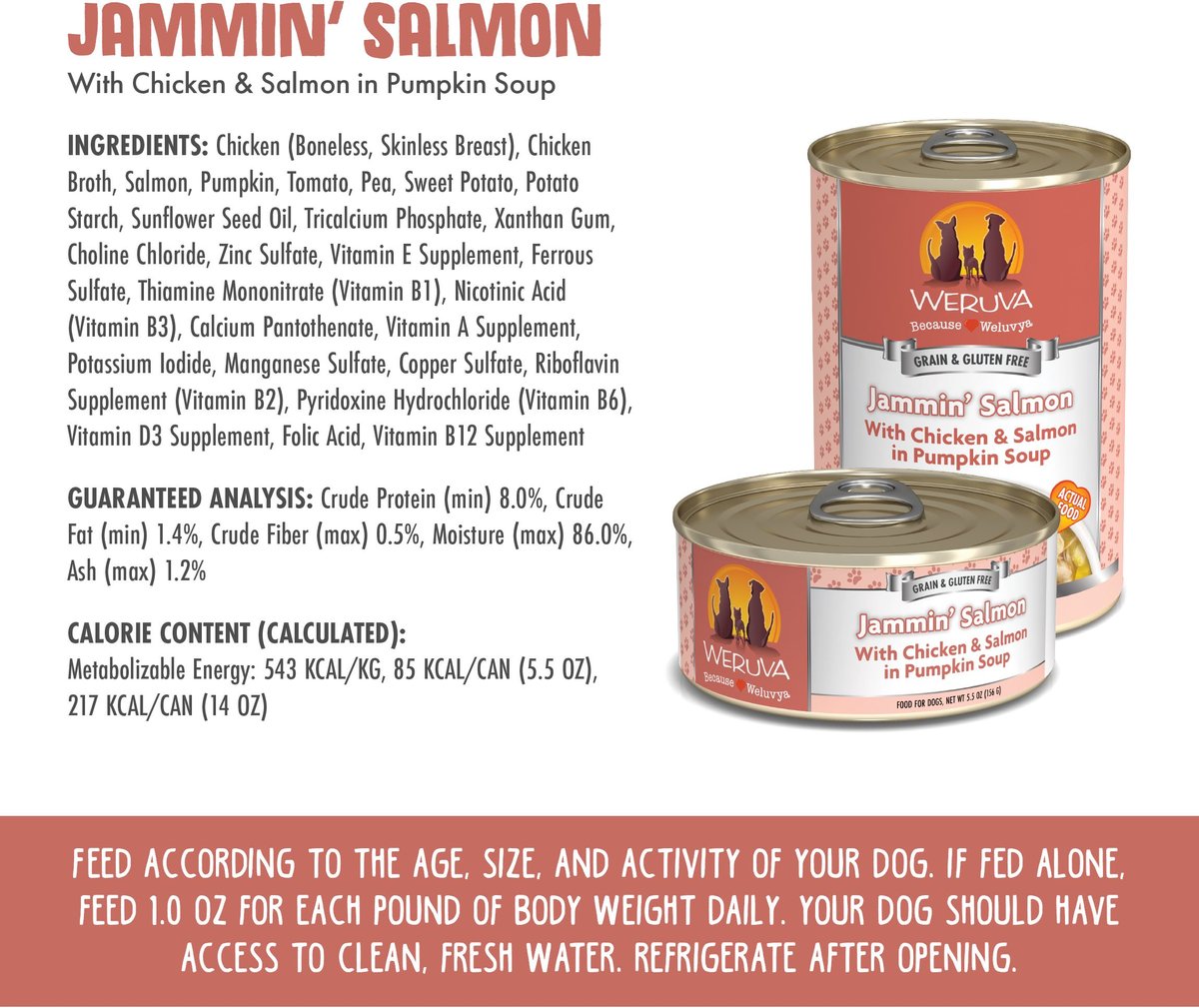 Weruva Dog Jammin' Salmon with Chicken and Salmon Grain-Free Canned Food