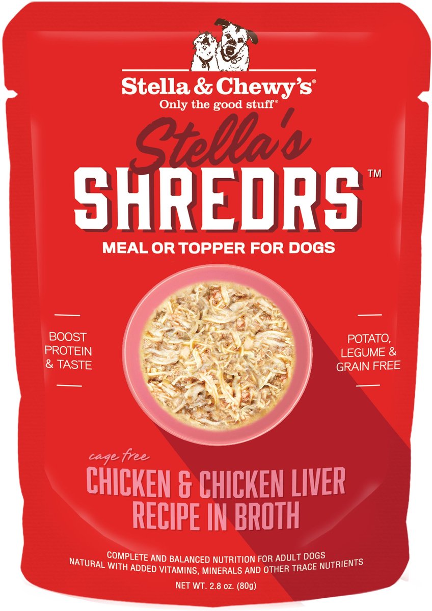 Stella & Chewy's Dog Shredrs Meal Topper Recipe in Broth