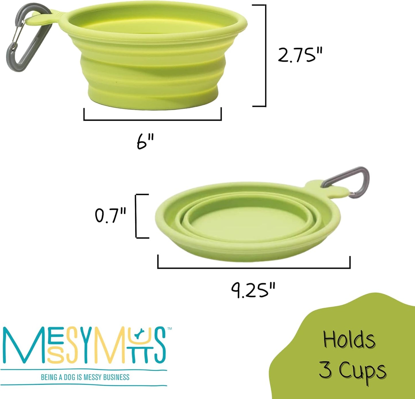 Messy Mutts Dog Silicone Collapsible Bowl