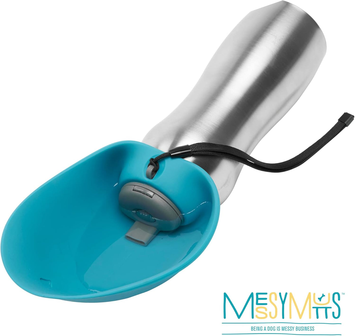 Messy Mutts Dog Stainless w/Silicone Travel Water Bottle