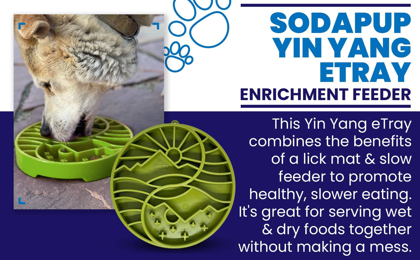 SodaPup Shallow Slow Feeder Tray, Yin Yang