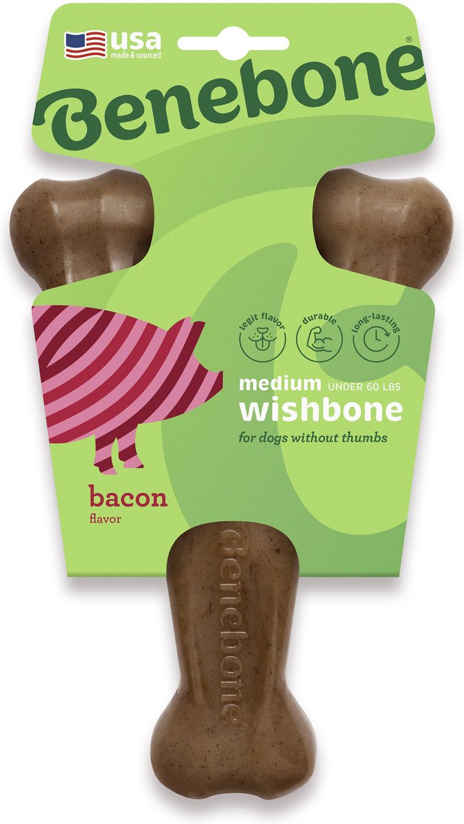 Benebone Dog Wishbone Bacon Flavor Chew Toy