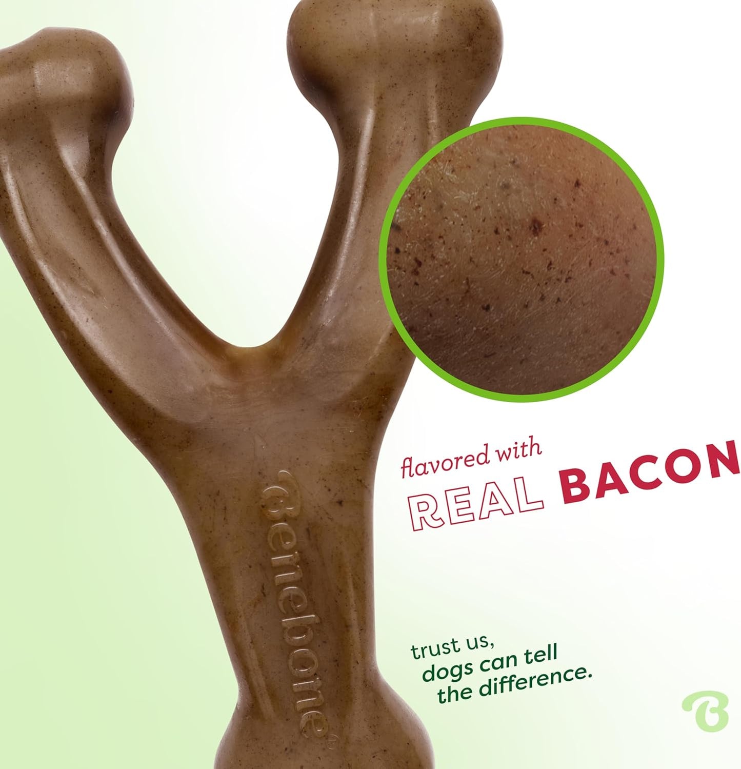 Benebone Dog Wishbone Bacon Flavor Chew Toy