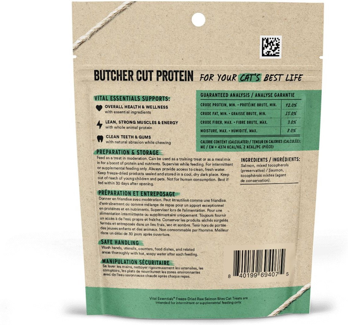 Vital Essentials Salmon Bites Freeze-Dried Raw Cat Treats