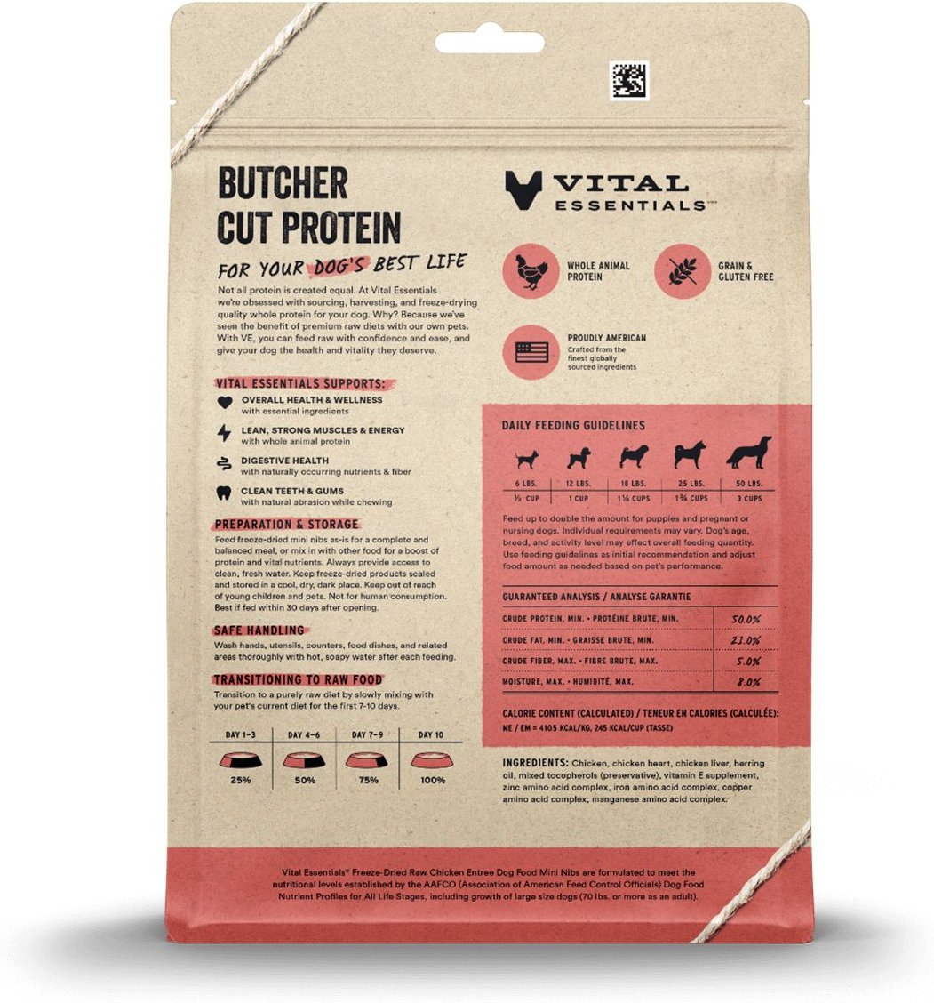 Vital Essentials Freeze-Dried Raw Chicken Entree Mini Nibs Dog Food