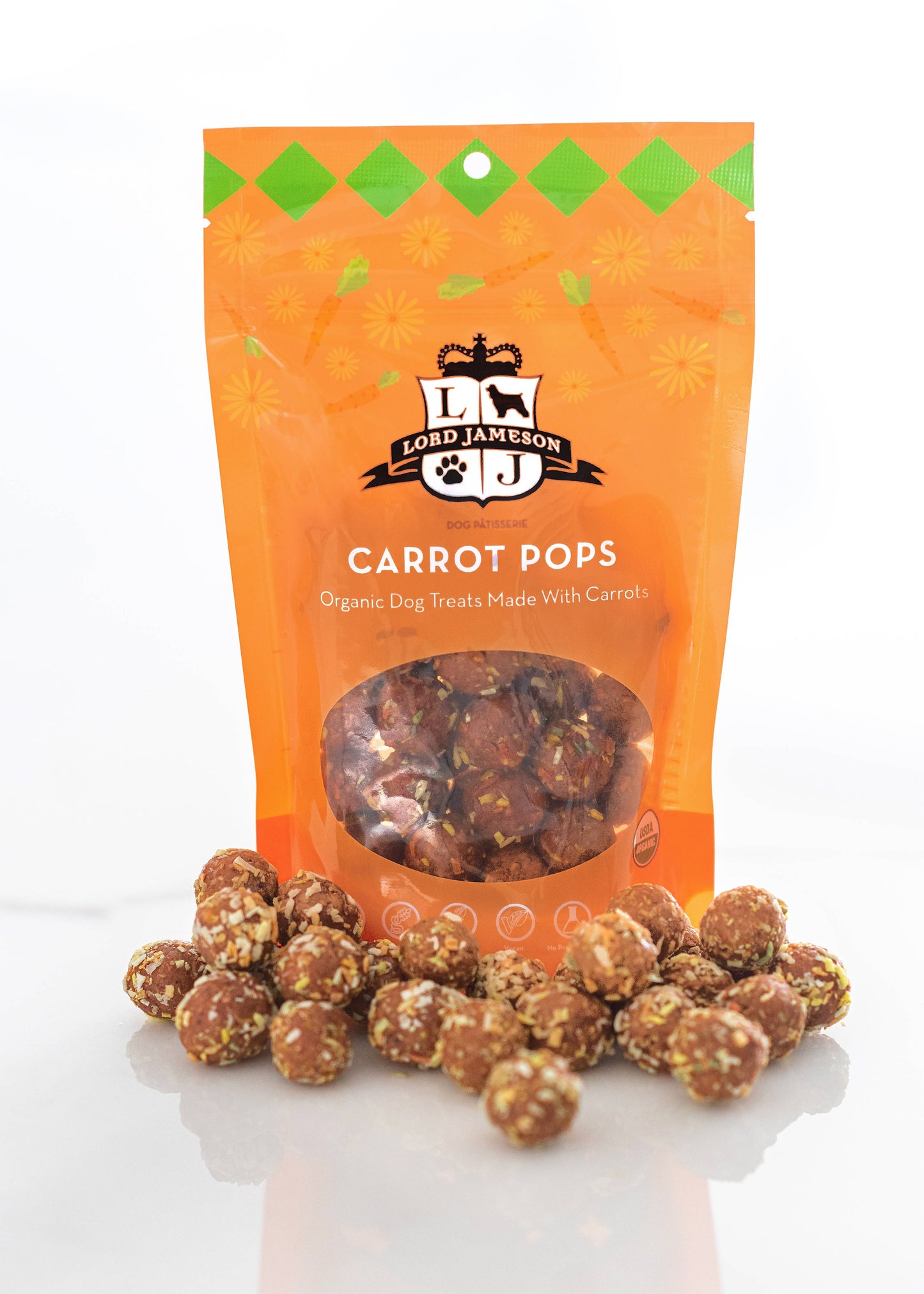 Lord Jameson Carrot Pops Organic Dog Treats 6oz