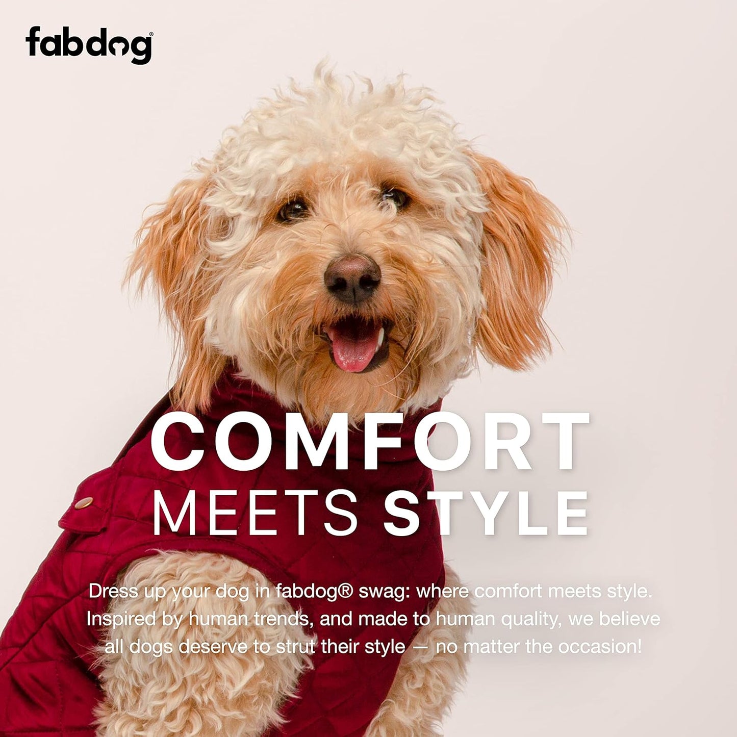 Fabdog Soft & Durable Quilted Shearling Dog Coat