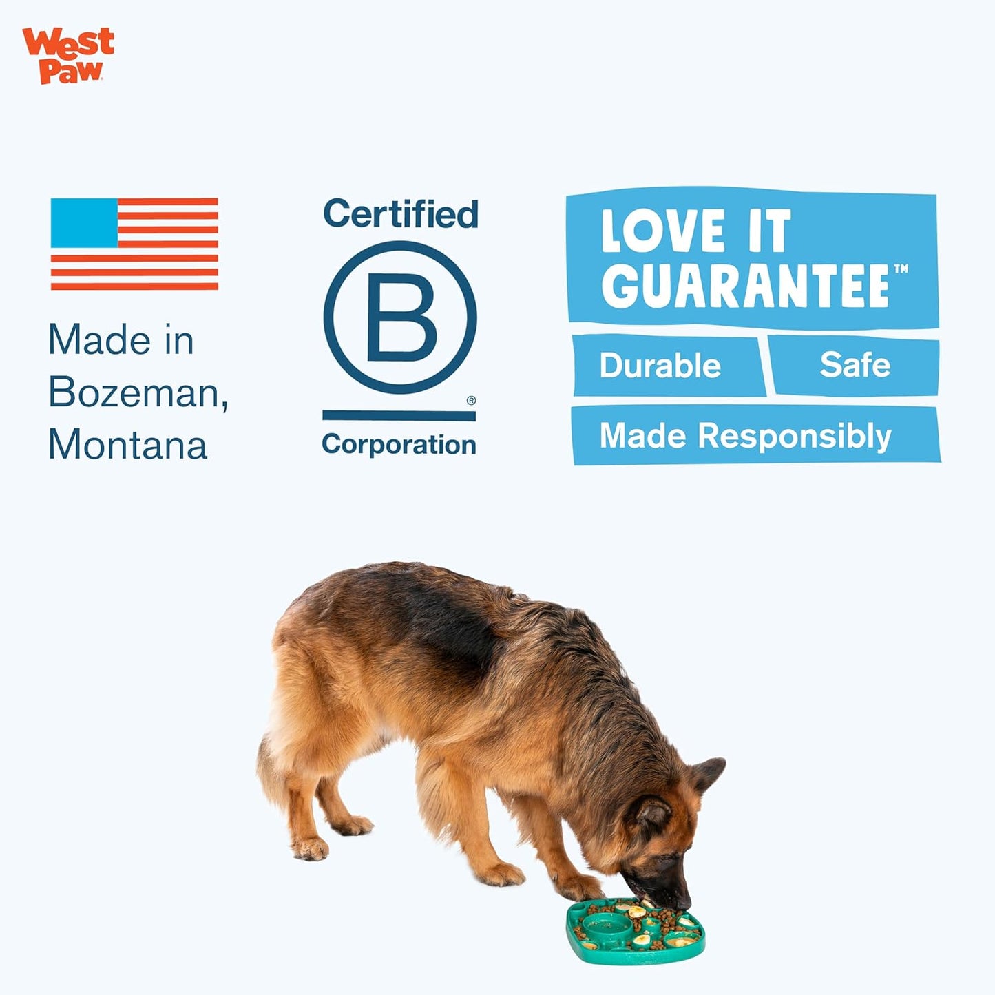 West Paw Dog Feast Mat Slow Feeder and Lick Mat, Waves