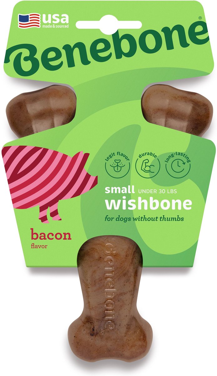 Benebone Dog Wishbone Bacon Flavor Chew Toy