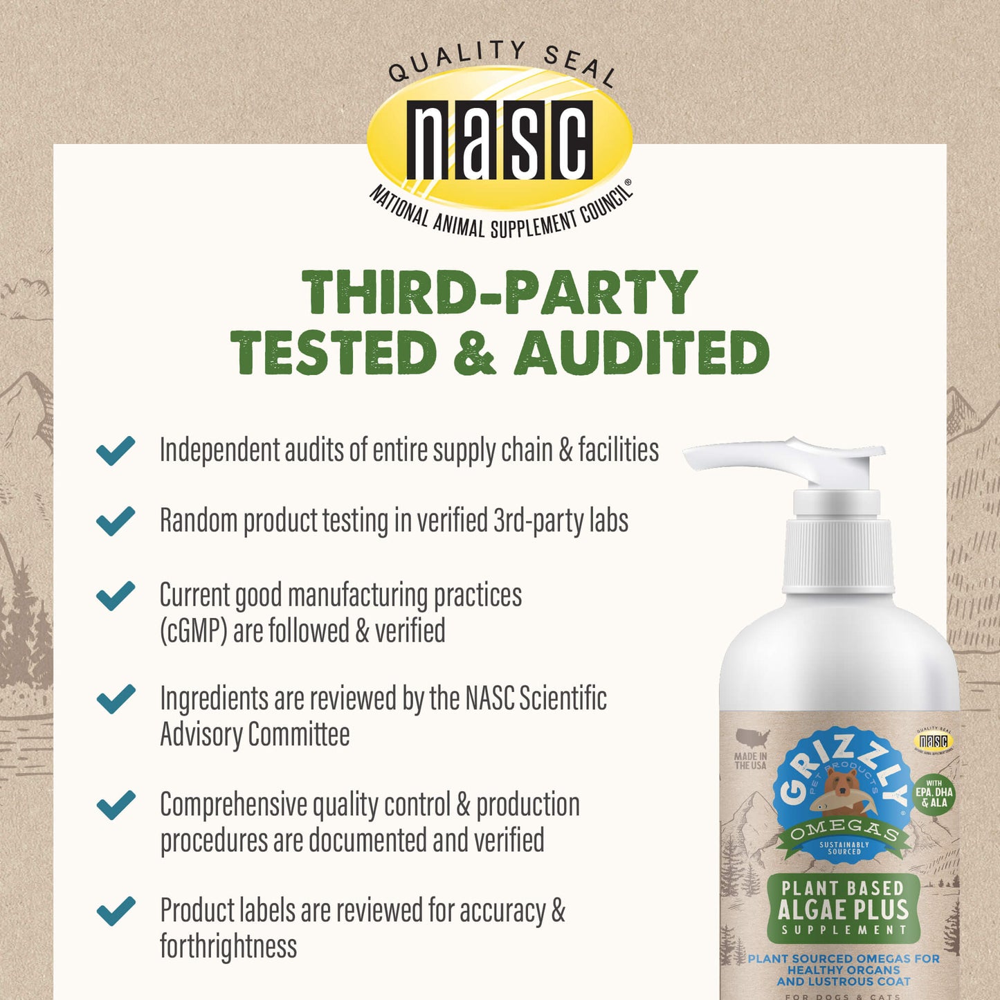 Grizzly Grizzly Algal Plus Omega Fatty Acids Supplement for Dogs and Cats