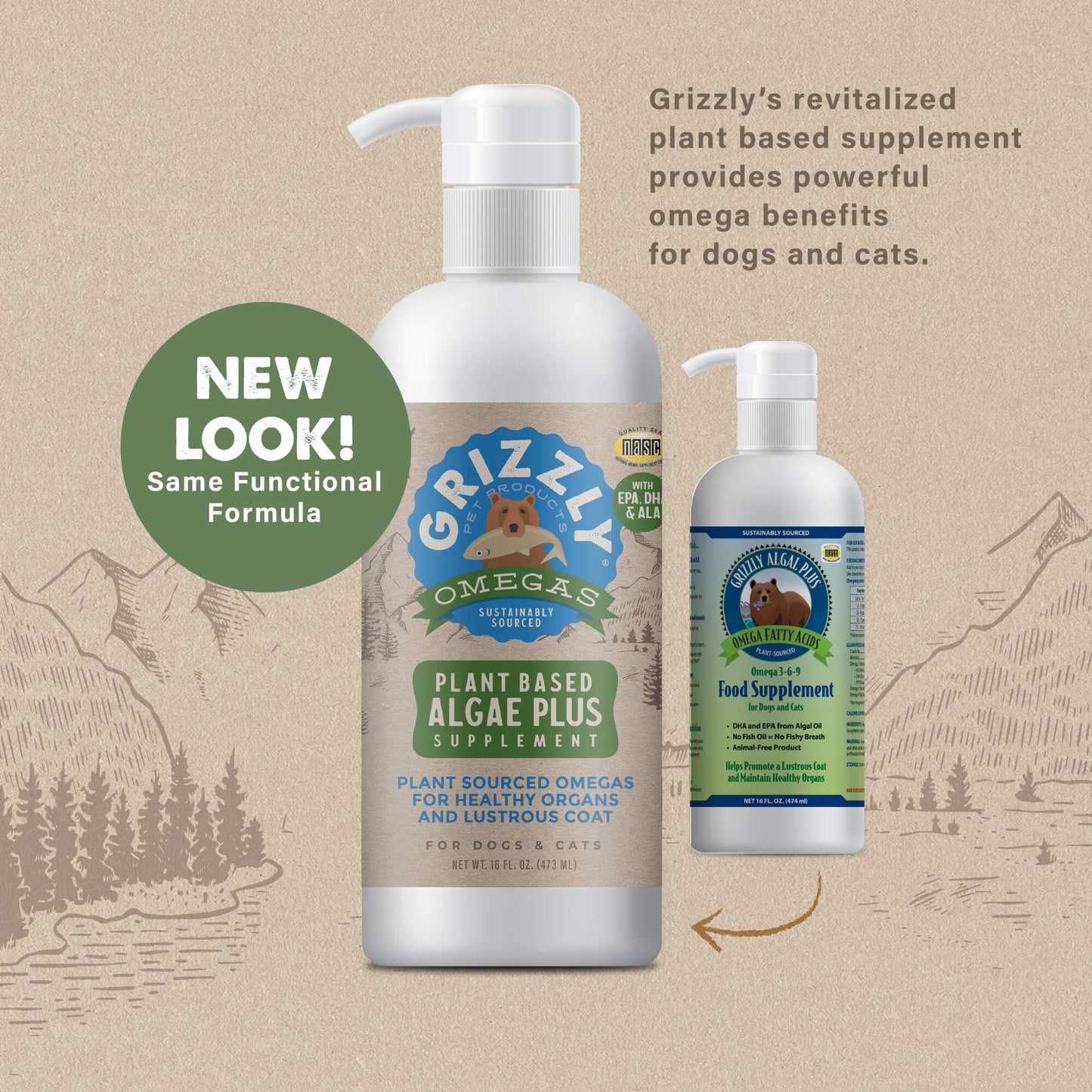Grizzly Grizzly Algal Plus Omega Fatty Acids Supplement for Dogs and Cats