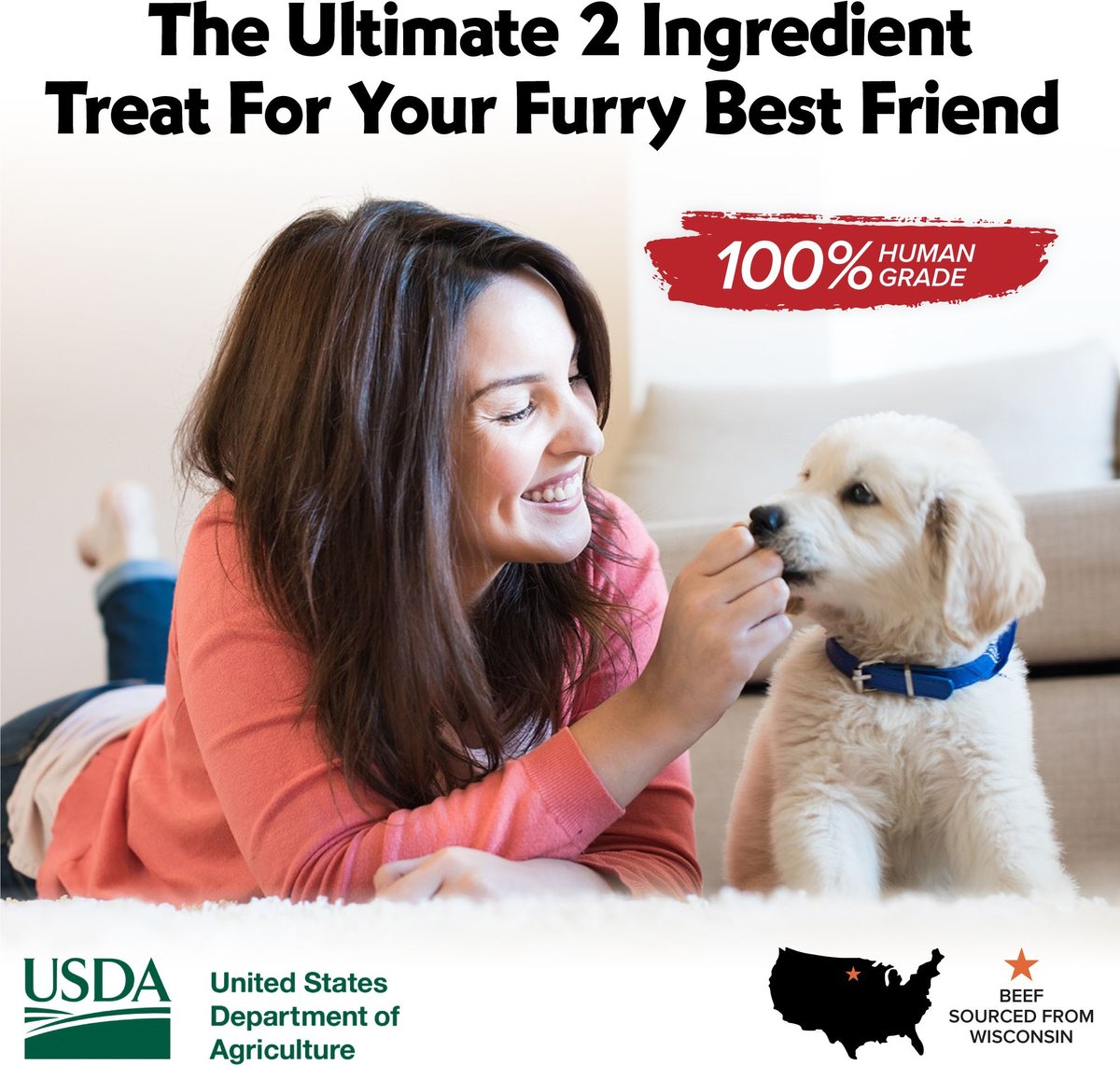 Vitafur Barkin Burger Nature's Beef Dehydrated Dog Treats