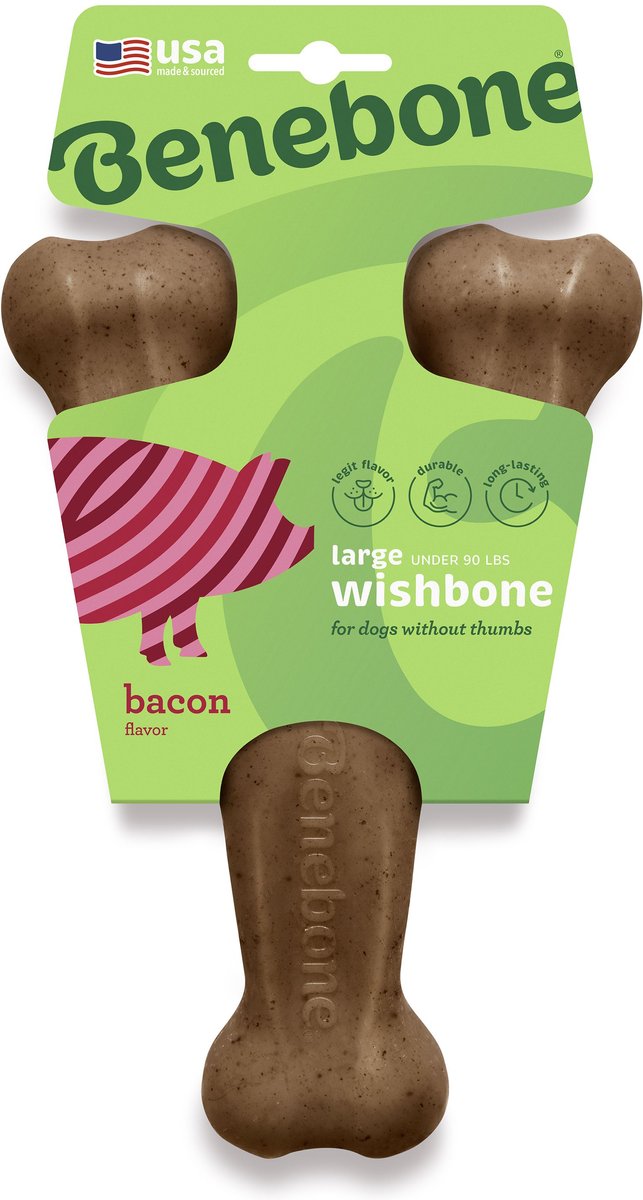 Benebone Dog Wishbone Bacon Flavor Chew Toy