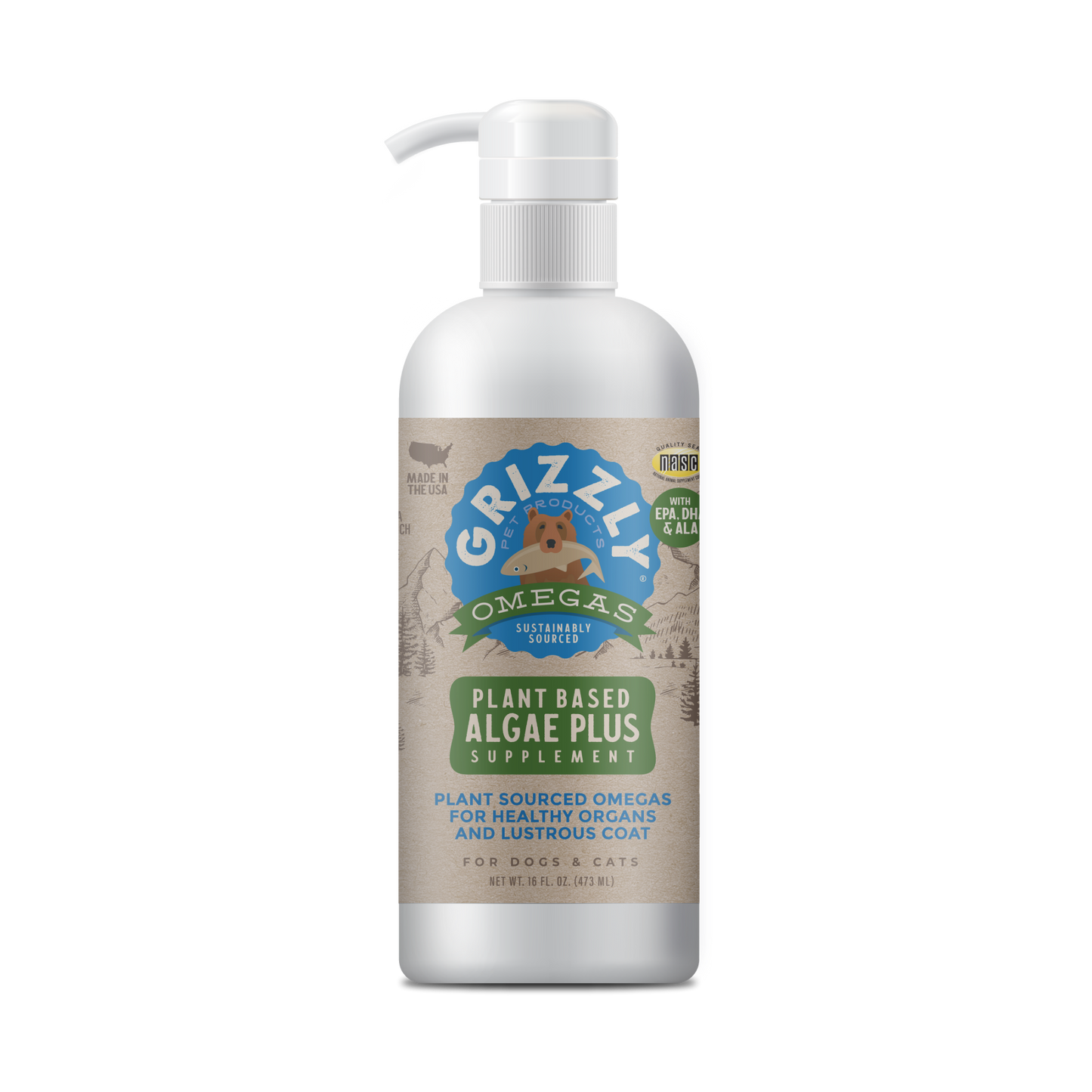 Grizzly Grizzly Algal Plus Omega Fatty Acids Supplement for Dogs and Cats