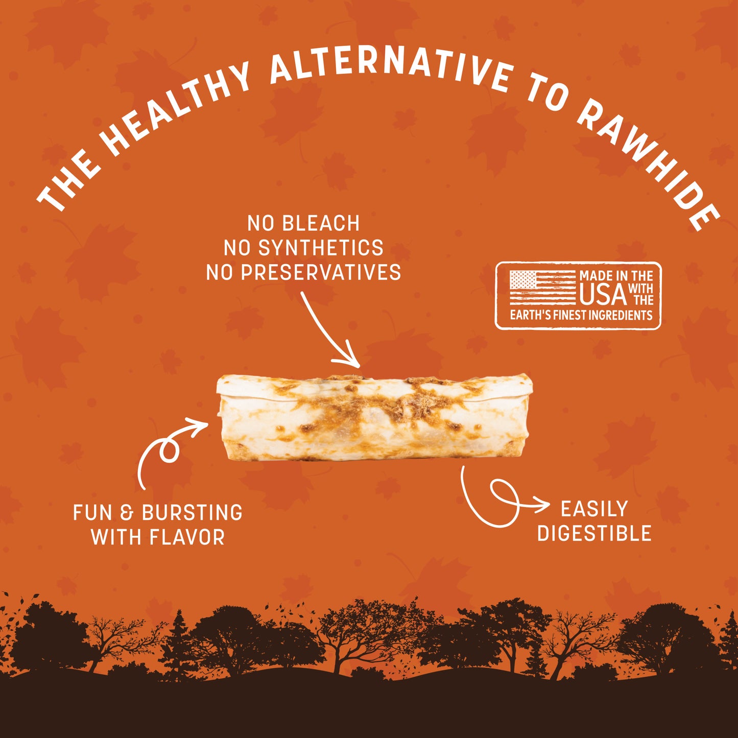 Earth Animal No-Hide Dog Pumpkin Spice Roll Treat