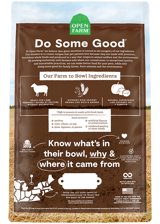 Open Farm Dog Pasture-Raised Lamb with Ancient Grains Dry Food