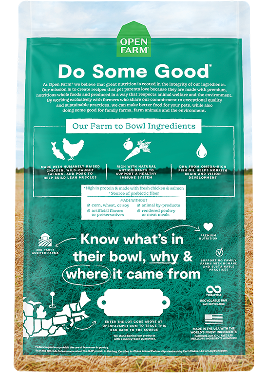Open Farm Dog Grain Free Puppy with Chicken and Salmon Dry Food