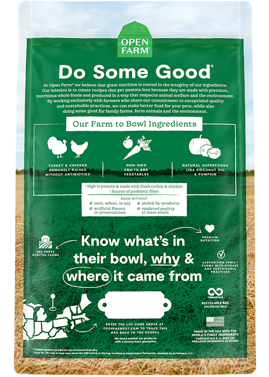 Open Farm Dog Grain Free Homestead Turkey and Chicken Dry Food