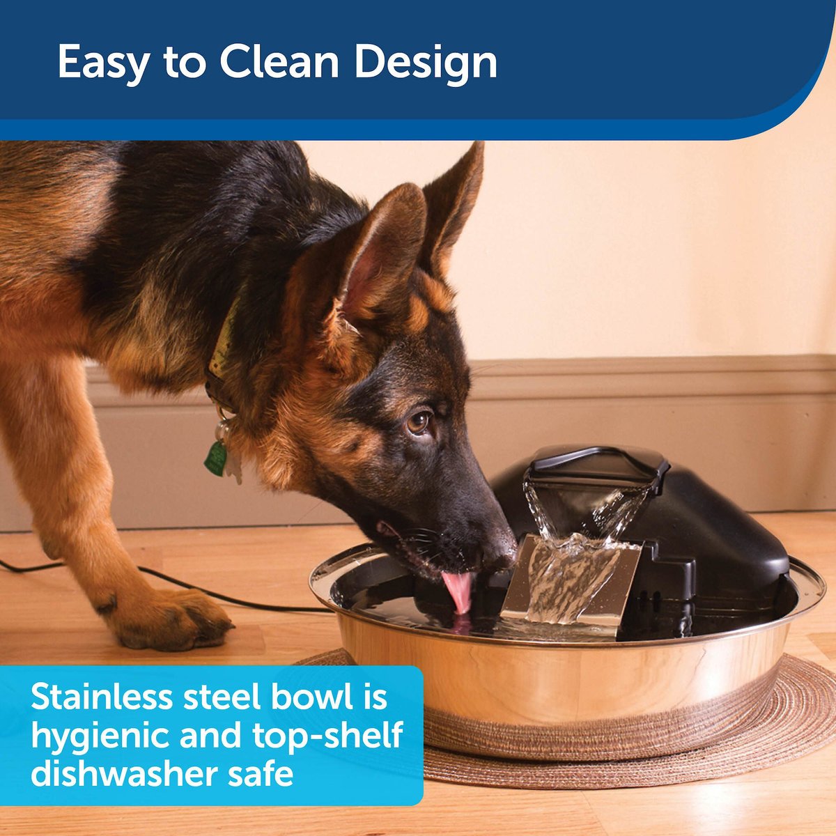 PetSafe Drinkwell Zen Stainless Steel Dog and Cat Water Fountain, 128-oz