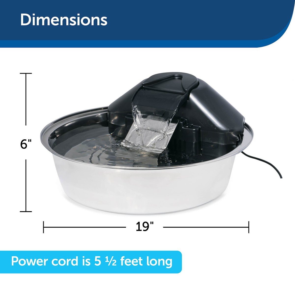PetSafe Drinkwell Zen Stainless Steel Dog and Cat Water Fountain, 128-oz