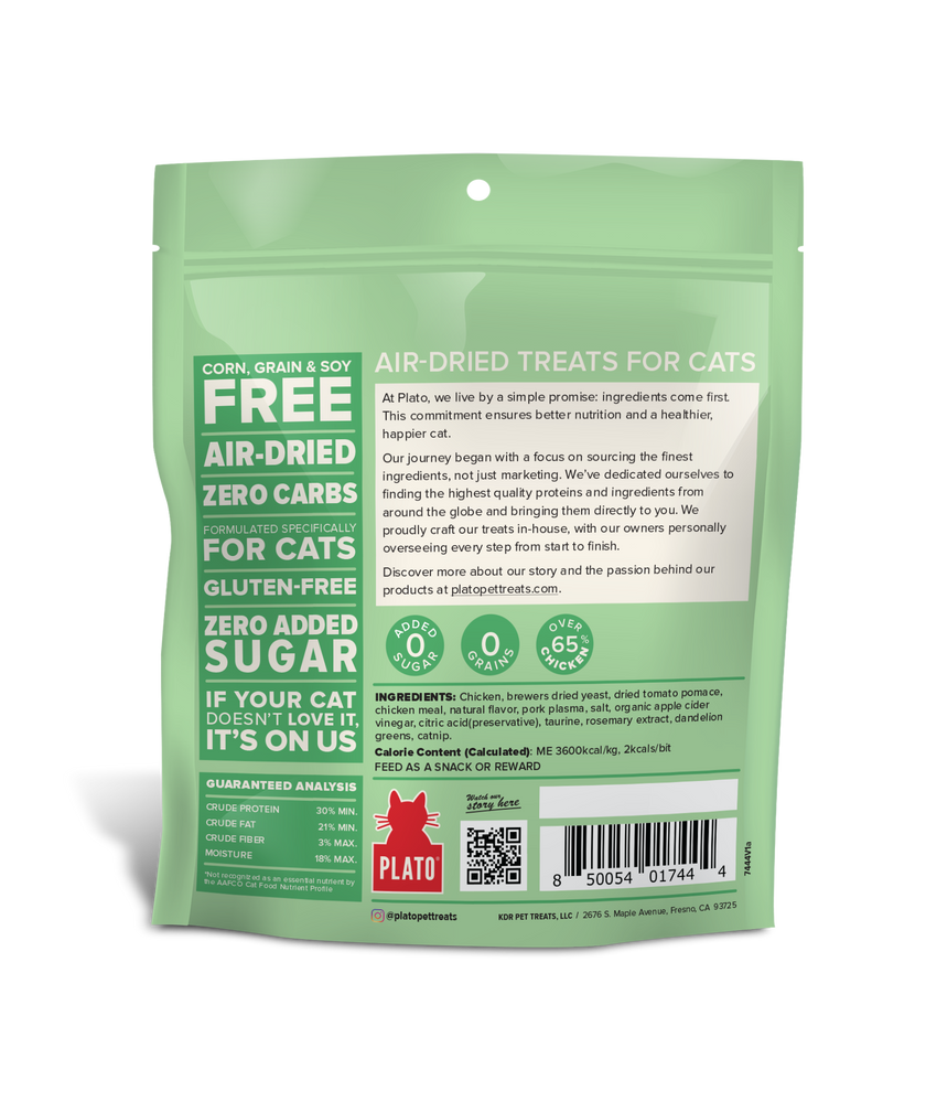 Plato Chicken & Catnip Cat Treats