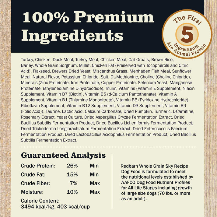 Redbarn Whole Grain Sky Recipe Dry Dog Food