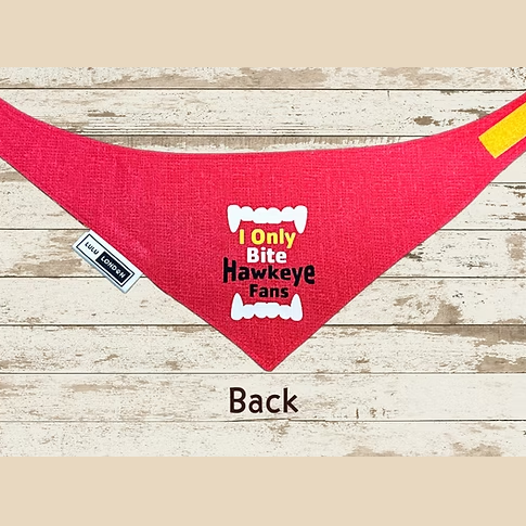 Lulu London I Only Bite Hawkeye Fans Reversible Dog Bandana