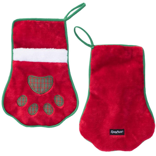ZippyPaws Red Paw Christmas Stocking