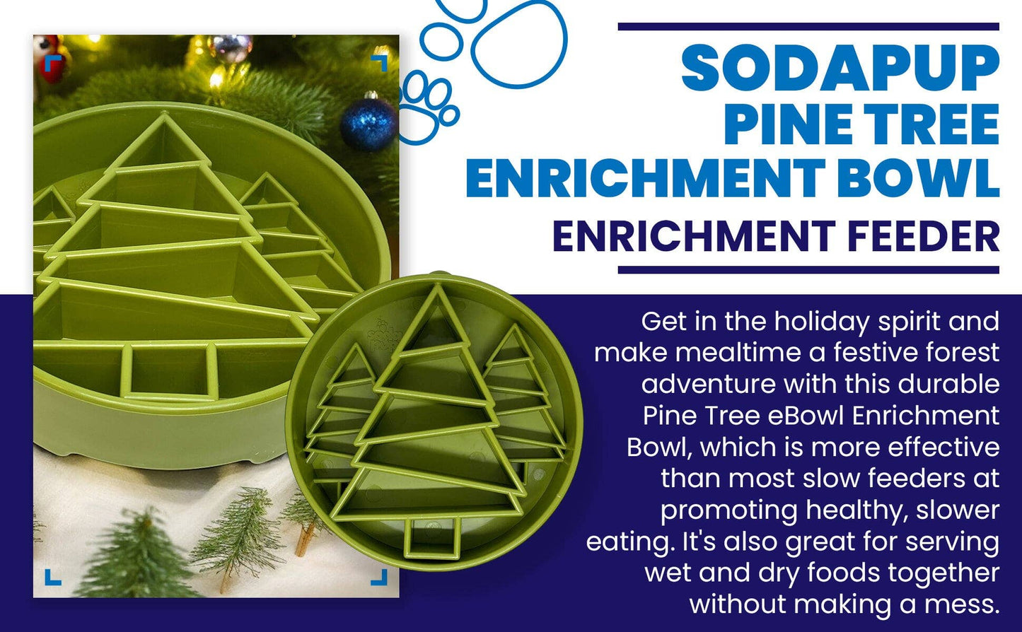 SodaPup Slow Feeder Bowl, Pine Tree