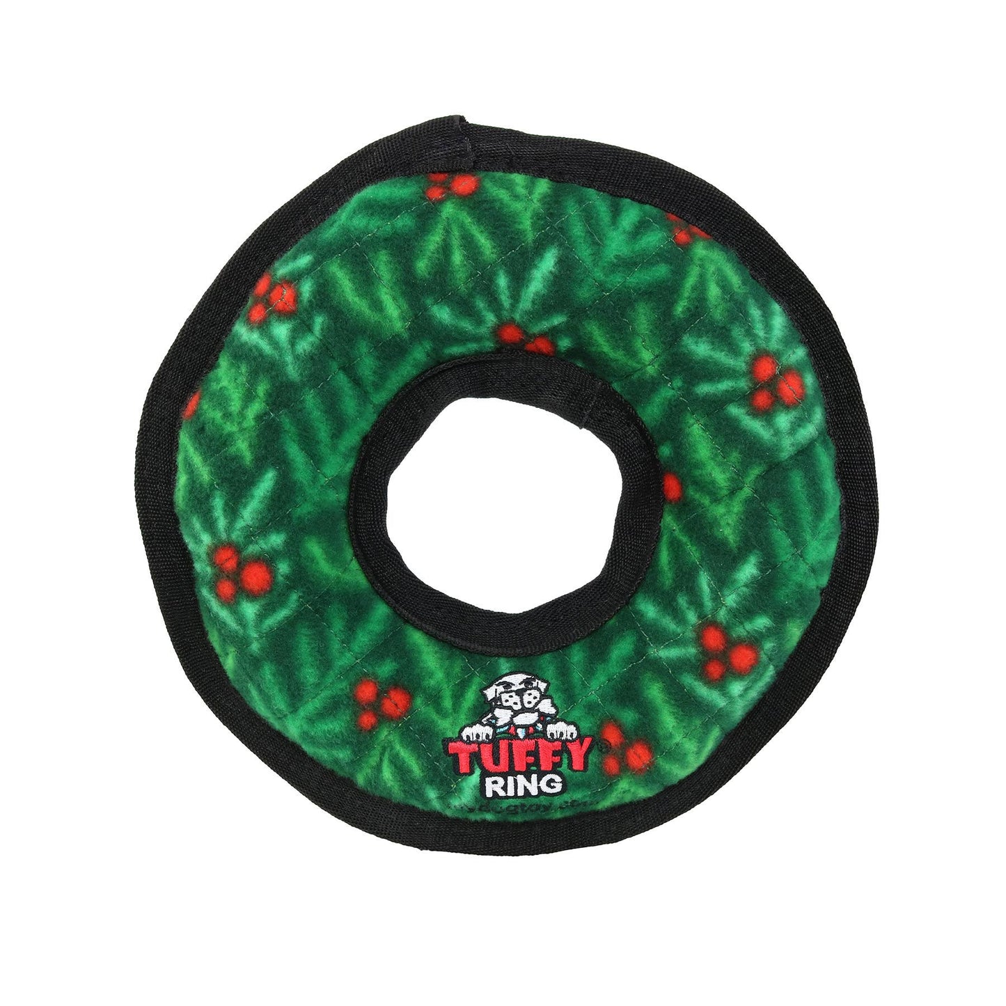 Tuffy Holiday Medium Ring Wreath, Durable Squeaky Dog Toy